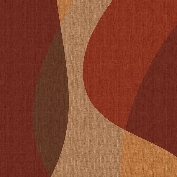 Abstrakte Retro-Kunst. Wellen in warmen Farben Nr.8 von Dina Dankers