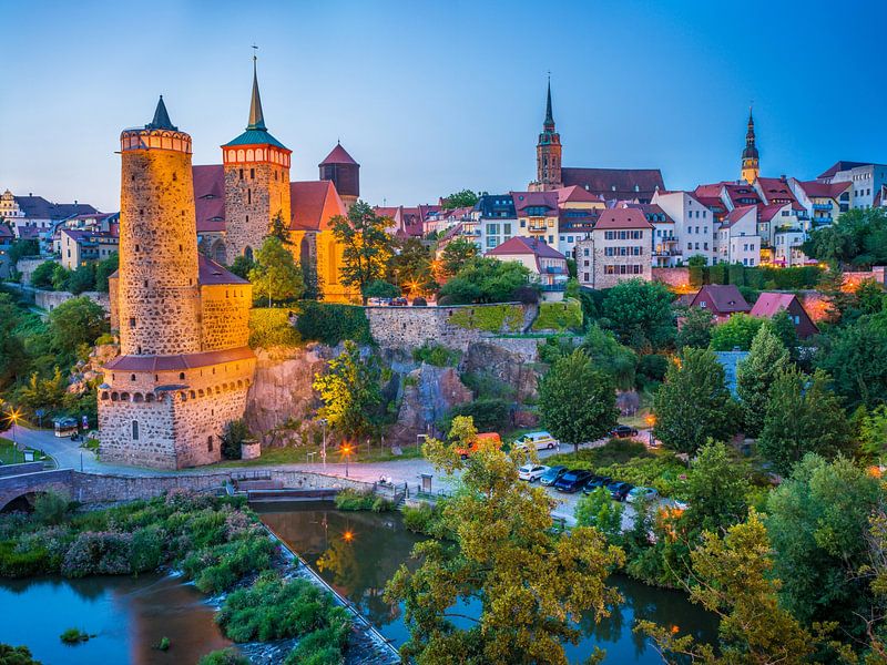 Old town of Bautzen shortly after sunset by t.ART