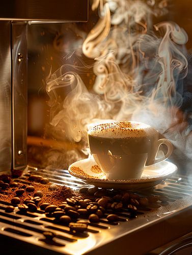 kopje koffie of cappuccino drinken