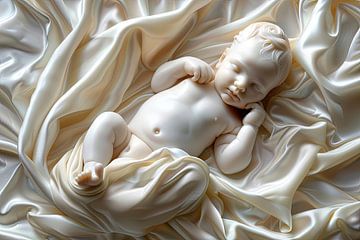 Baby in baarmoeder digitaal beeld van Egon Zitter