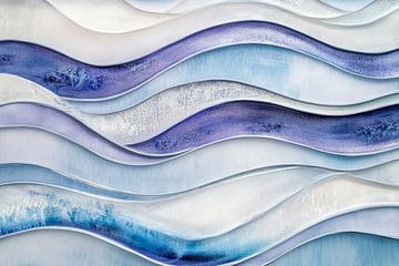 Wave pattern in soft shades of blue and grey by Poster Art Shop