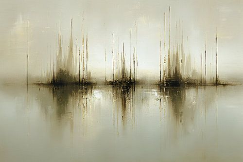 Abstract gouden reflecties in mist
