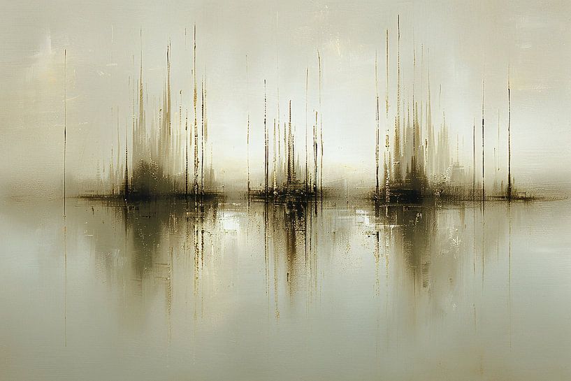 Reflets dorés abstraits dans la brume par Art & Soul Creations