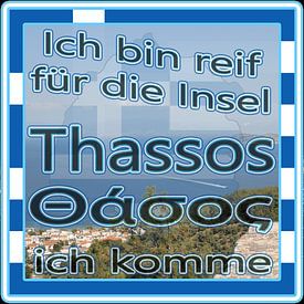 Mûr pour l'île - Thassos : Rêves grecs sur toile carrée sur ADLER & Co / Caj Kessler