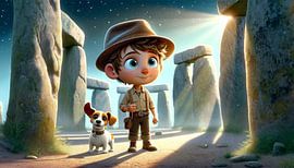 Max & Buddy at Stonehenge by artefacti
