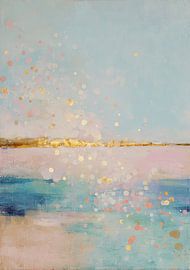 Een glinsterende horizon in pastel en goud van Niklas Maximilian
