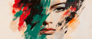 Colourful fragmentation - portrait The soul in the colour palette by Poster Art Shop