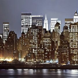 The city of New York Hudson side by Renato Daub