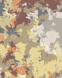 Organische Formen. Moderne abstrakte Kunst in Gelb, Braun, Grau und Orange von Dina Dankers