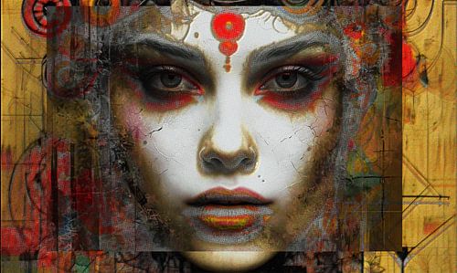 ORIELA Golden Ritual – Abstraktes Wandbild