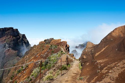 blue sky at the pico arieiro on madeira island