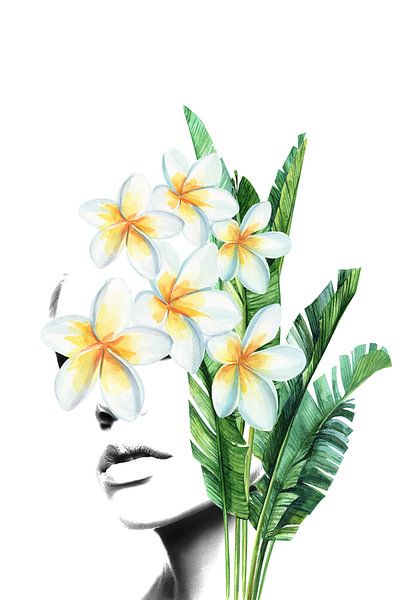 Frangipani plumeria portret van Dreamy Faces