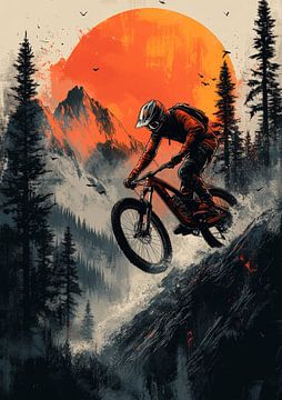 Der Schwerkraft trotzen: Der Mutsprung eines Mountainbikers von Jaudat Efendi