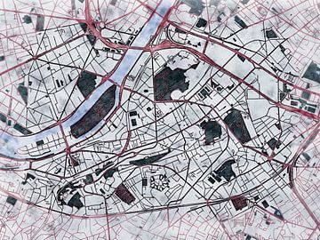 Kaart van Issy-les-Moulineaux in de stijl 'White Winter' van Maporia