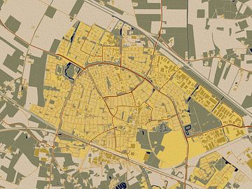 Kaart van Zevenaar in de stijl van Gustav Klimt van Maporia