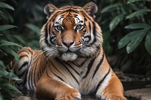 Majestueuze tijger in natuurlijke omgeving