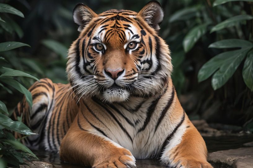Majestätischer Tiger in seinem natürlichen Lebensraum von Art & Soul Creations