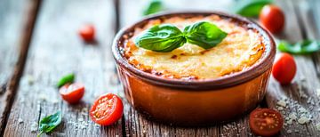 Leckere Lasagne mit frischem Basilikum von Poster Art Shop