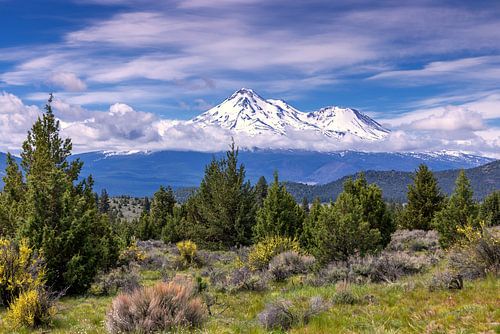 Mount Shasta in het voorjaar, Verenigde Staten