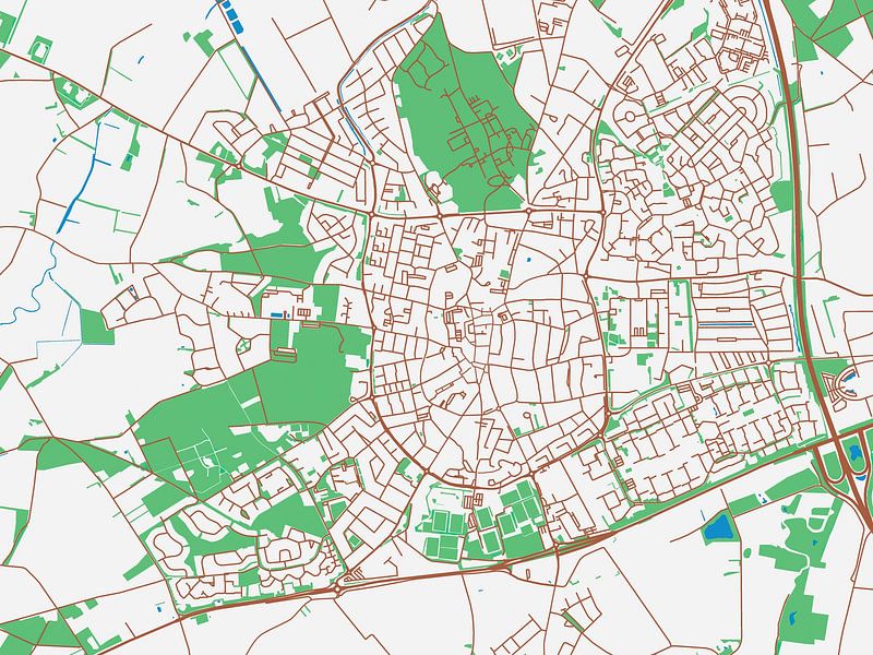Map of Venray in the style Urban Ivory by De Kaartenwinkel