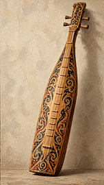 Dayak Sape – Traditionelles Musikinstrument aus Kalimantan, Indonesien von Vínculae