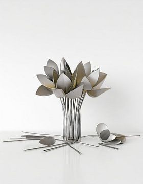 Floral arrangement made of metal by Uwe Merkel