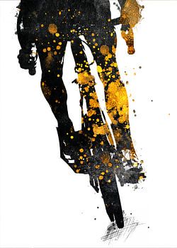 Radfahren Fahrrad Sport Kunst Gold und schwarz #cycling #bike