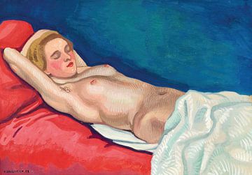 Félix Vallotton - Naakte vrouw op rode sofa (1923) van Peter Balan