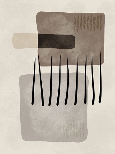 Formes et lignes organiques abstraites modernes dans les tons de terre marron et beige