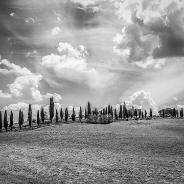 Italië in vierkant zwart wit, Toscane