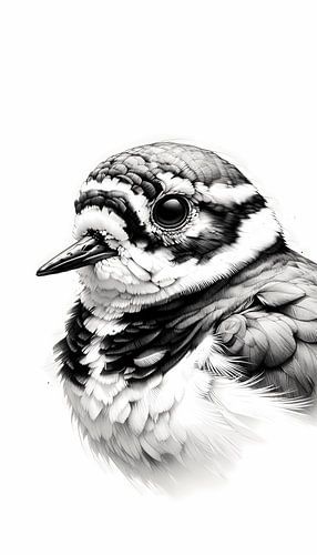 Monochrome Bird Portrait by Abdelaziz Elachaary