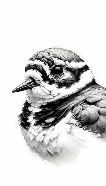 Monochrome Bird Portrait by Abdelaziz Elachaary