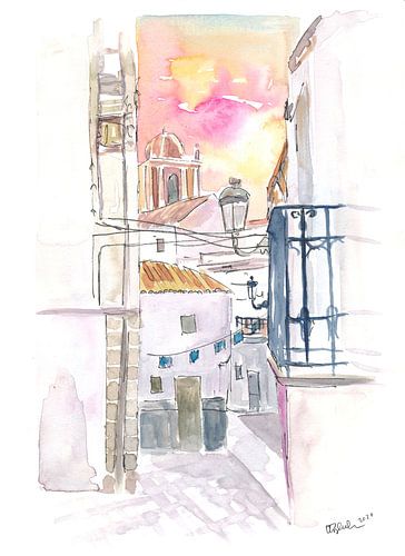 Romantischer Tarifa-Straßenspaziergang mit Geschichte in Andalusien Spanien