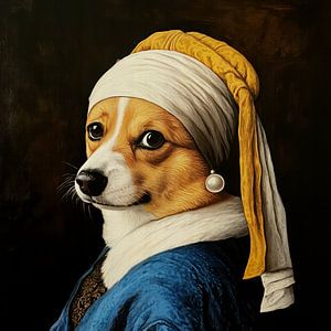 De corgi met de parel