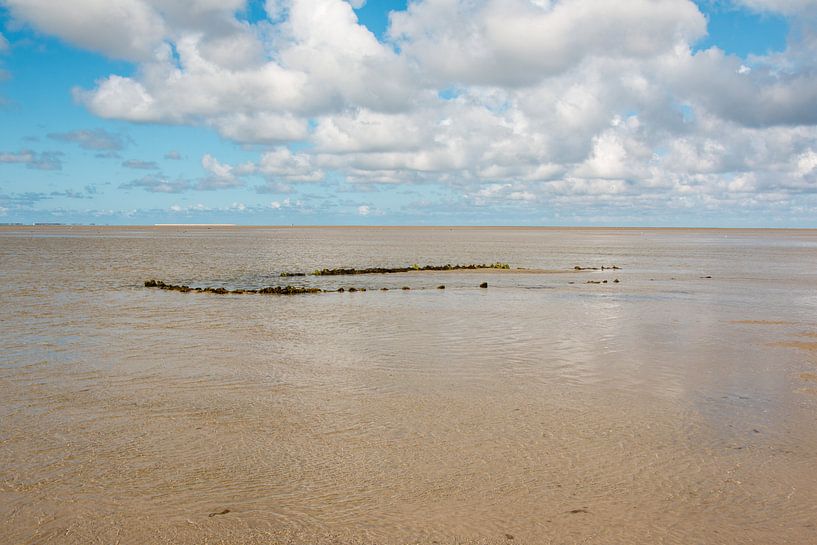 Wrackreste im Watt vor Amrum van Alexander Wolff