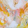 Delicate Daisies - warm pastel abstract and hand-painted by Qeimoy