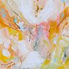 Delicate Daisies - warm pastel abstract and hand-painted by QEIMOY