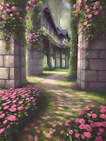 The path full of flowers