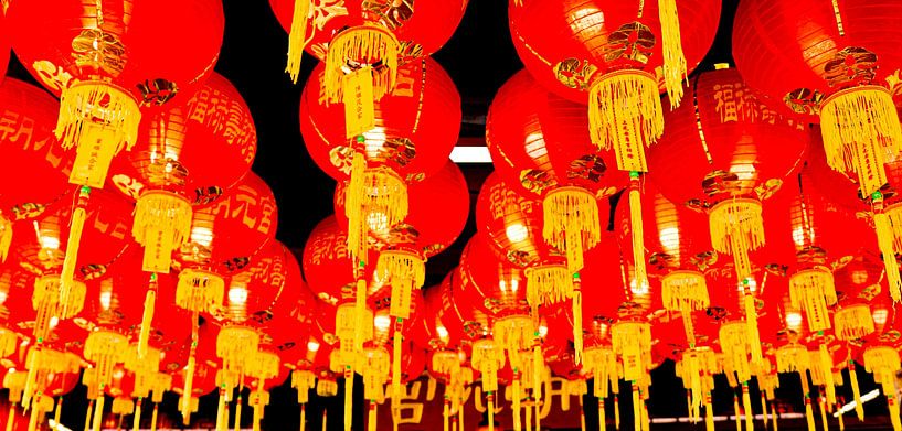 Rode lantaarn dakdecoratie om Chinees Nieuwjaar te vieren 3 van kall3bu