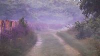 Heather in mist