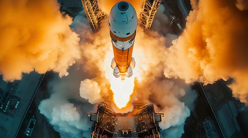 Lancement d'une puissante fusée