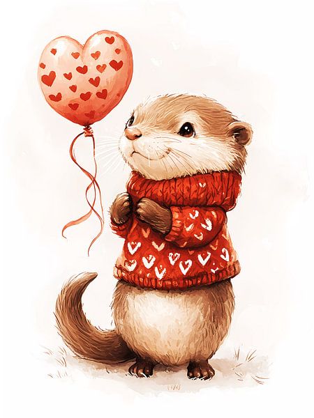 Valentine otter by haroulita