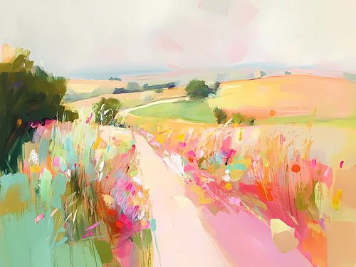 Colorful abstract country landscape