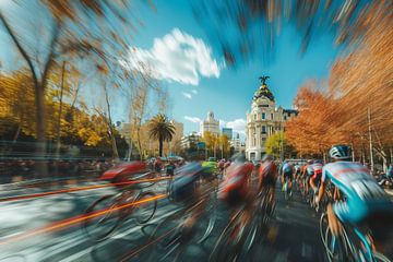 Finish van de Vuelta in Madrid van Jellie van Althuis