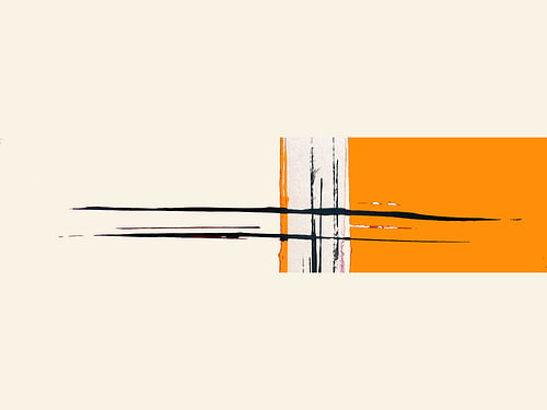 colorfields : orange foncé, beige