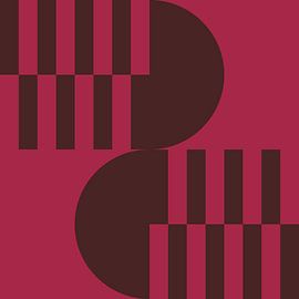 70s Retro multicolor abstract shapes in purple and brown III by Dina Dankers