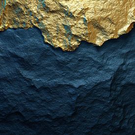Textur in Blau und Gold Abstrakter Luxus der Natur von Eva Lee