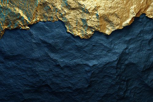 Textuur in Blauw en Goud Abstracte Luxe van Natuur
