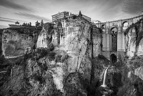 Puente Nuevo in Ronda in Zwart-Wit