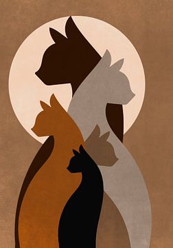 bohemian groep katten. van Bianca van Dijk